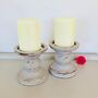 Pair Of Vintage Hand Painted Pillar Candlesticks ~ 15, thumbnail 2 of 4
