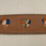 Tan Leather Collar, Abstract Print Heart Cut Outs, thumbnail 4 of 8