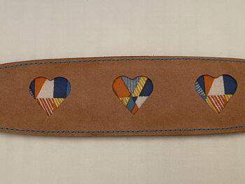 Tan Leather Collar, Abstract Print Heart Cut Outs, 4 of 8