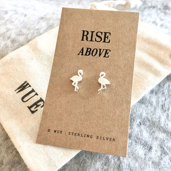 Silver Flamingo Earrings. Rise Above, 3 of 3