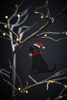 Black Labrador Dog Christmas Tree Decoration, 3 of 4