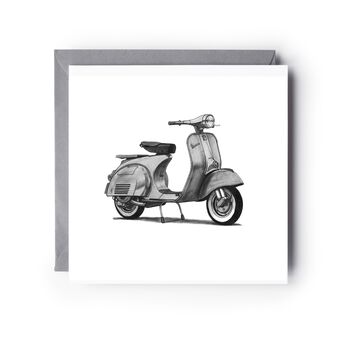 Hand Drawn Scooter Greeting Card Illustration, 2 of 6