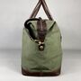 Olive Green Canvas Weekend Holdall With Leather Trim, thumbnail 5 of 8