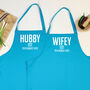 Hubby And Wifey Couples Personalised Matching Aprons, thumbnail 1 of 2