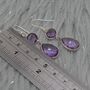 Amethyst 925 Silver Earrings: February Birthstone, thumbnail 3 of 9