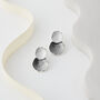 Matte Silver And Grey Double Disc Stud Earrings, thumbnail 2 of 3