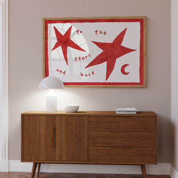 To The Stars And Back Nursery Hand Painted Print, 9 of 9