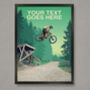 Personalised Mountain Bike Jumping Art Print, thumbnail 1 of 7