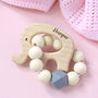 Personalised Wooden Elephant Teether Ring, thumbnail 3 of 3