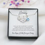 Personalised Necklace For Mum To Be, Heart Infinity Charm, From Bump Gift, Sterling Silver, thumbnail 2 of 7