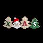 Festive Wooden Christmas Tabletop Sign, Tree Shaped, Santa Hat, thumbnail 1 of 3