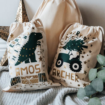 Personalised Tractor Christmas Sack, 3 of 8