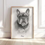 Personalised Black And White Pencil Sketch Pet Portrait, thumbnail 1 of 10