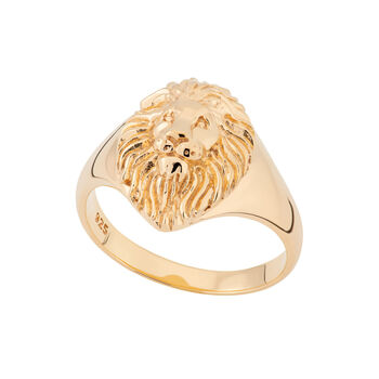 Lion Head Signet Ring, Sterling Silver Or Gold Plated, 7 of 8