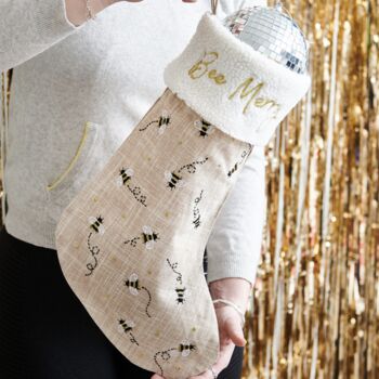 Personalised Bee Merry Christmas Stocking, 4 of 5