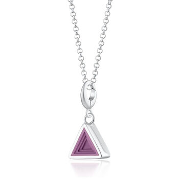 Geometric Purple Triangle Charm Necklace, 2 of 9