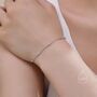 Sterling Silver Extra Delicate Pink Cz Bezel Bracelet, thumbnail 7 of 12
