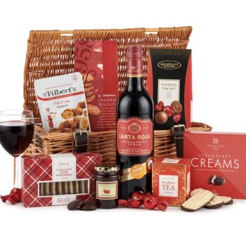 Red Wine Wicker Basket Gift Hamper, 5 of 5