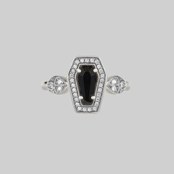 Black Onyx Coffin Ring Sterling Silver Or Gold Plated, 8 of 8
