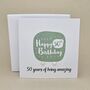 Boxed 50th Birthday Heart Stud Earrings Card, thumbnail 1 of 3