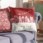 Personalised Red Village Christmas Cushion, thumbnail 1 of 7