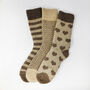 Christmas Cosy Neutral Coffee And Cream Coloured Socks With Personalised Label, Warm Socks, Thick Socks, Cosy Socks, thumbnail 4 of 5