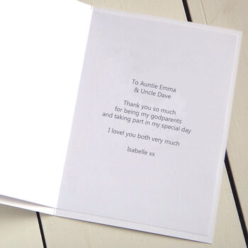 Personalised Thank You Card For Godparent, Godfather Or Godmother, 5 of 11