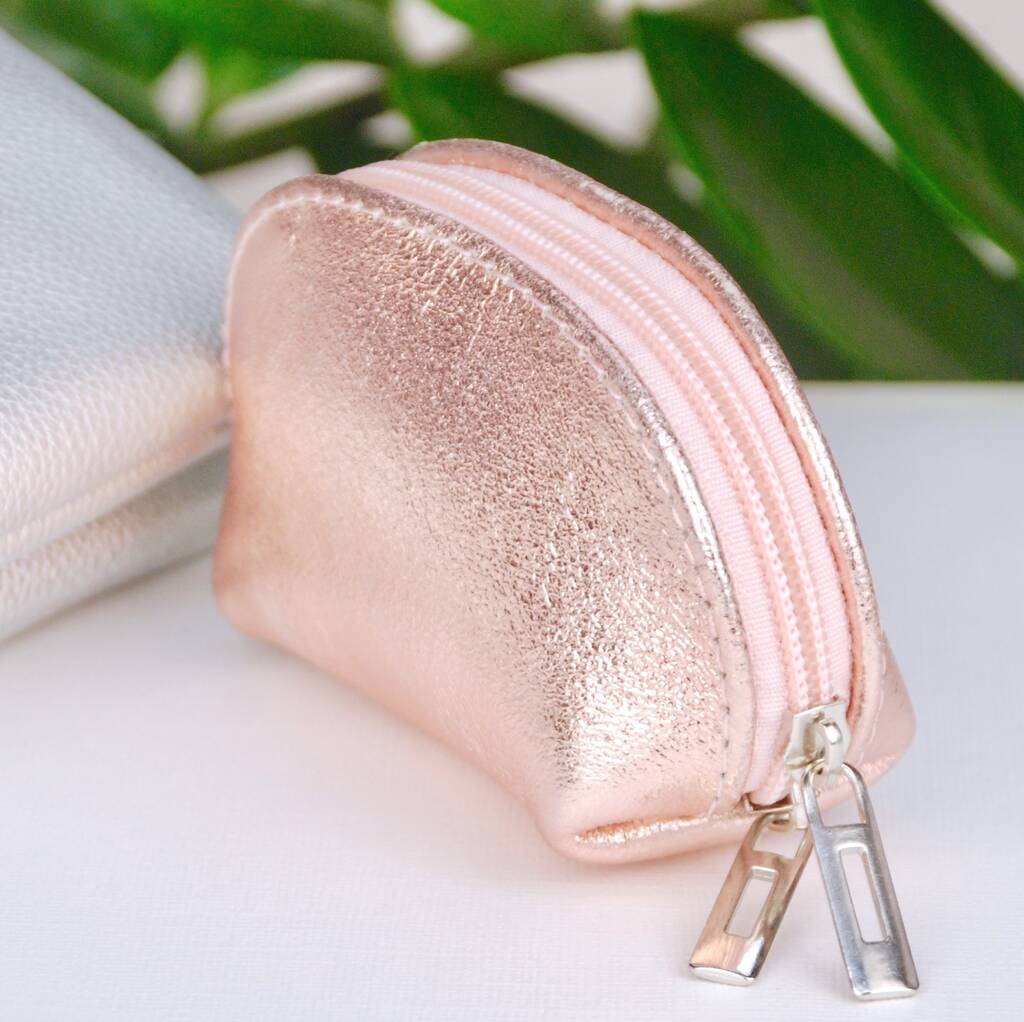 rose gold glitter purse