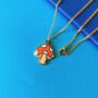 Mushroom Gold Plated Enamel Charm Necklace, thumbnail 3 of 4