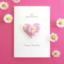 Personalised Birth Flower Origami Heart Card, thumbnail 5 of 12