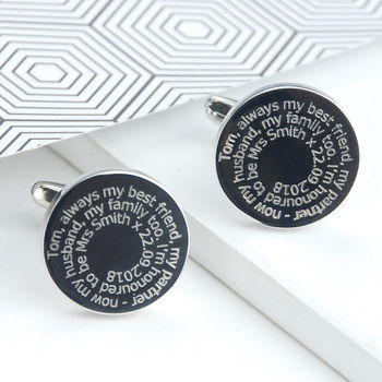 Personalised Bride To Groom Wedding Day Cufflinks, 2 of 8