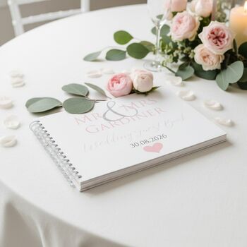 Personalised Mr And Mrs Wedding Guest Book, 2 of 6