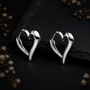 Sterling Silver Chunky Heart Hinged Hoop Earrings, thumbnail 2 of 8
