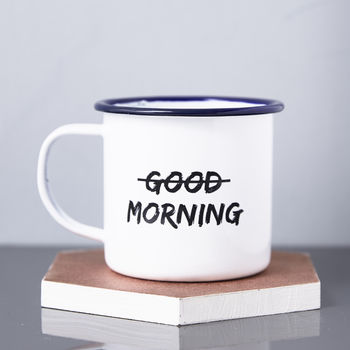 Good Morning Personalised Enamel Mug, 3 of 3