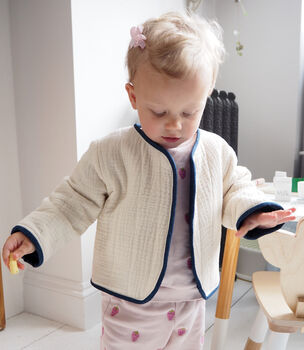 Baby And Child's Quilted Coat With Heart Motif, 3 of 12