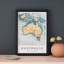 Framed And Personalised Australia Map Print, thumbnail 1 of 5