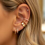 Ear Cuffs Pair With Cubic Zirconia Stones In 18k Gold, thumbnail 1 of 3