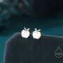 Sterling Silver Apple Stud Earrings, thumbnail 1 of 12