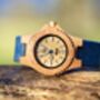 Nalu Small Bamboo Watch With Blue Cork Strap, thumbnail 7 of 9