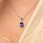 Blue Sapphire Pendant Necklace In Sterling Silver And Gold, thumbnail 3 of 12