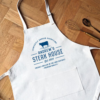 Personalised Steakhouse Apron BBQ Steak Lover Gift, 2 of 5