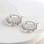 Sterling Silver Lace Flower Hoops, thumbnail 1 of 5