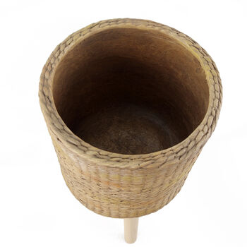 Rattan Effect Composite Planter With Stand, 8 of 12