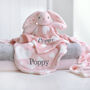 Personalised Bunny Hearts Comforter And Blanket Set, thumbnail 2 of 9