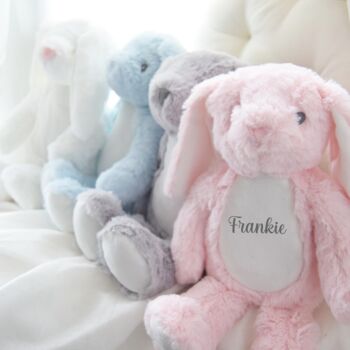 Personalised Mini Soft Toy Teddy Bear Bunny, 2 of 2