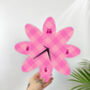 Gingham Flower Shape Decorative Clock, thumbnail 1 of 6