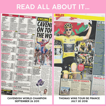 Cycling Personalised UK Sports Gift Newspaper Book, 12 of 12