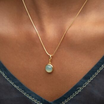 Blue Agate Healing Stone Necklace, Confidence, 2 of 10