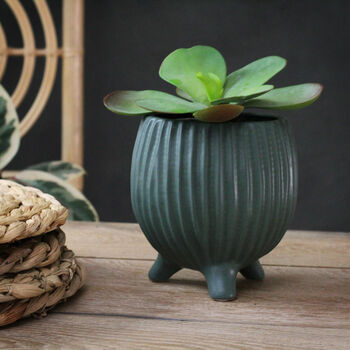 Green Ceramic Planter, 2 of 3