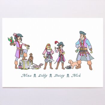 Personalised Pirate Family Print, 7 of 11